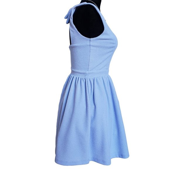 CHELSEA NWT Sky Blue Bow Back Dress with Tulle S - Picture 3 of 9